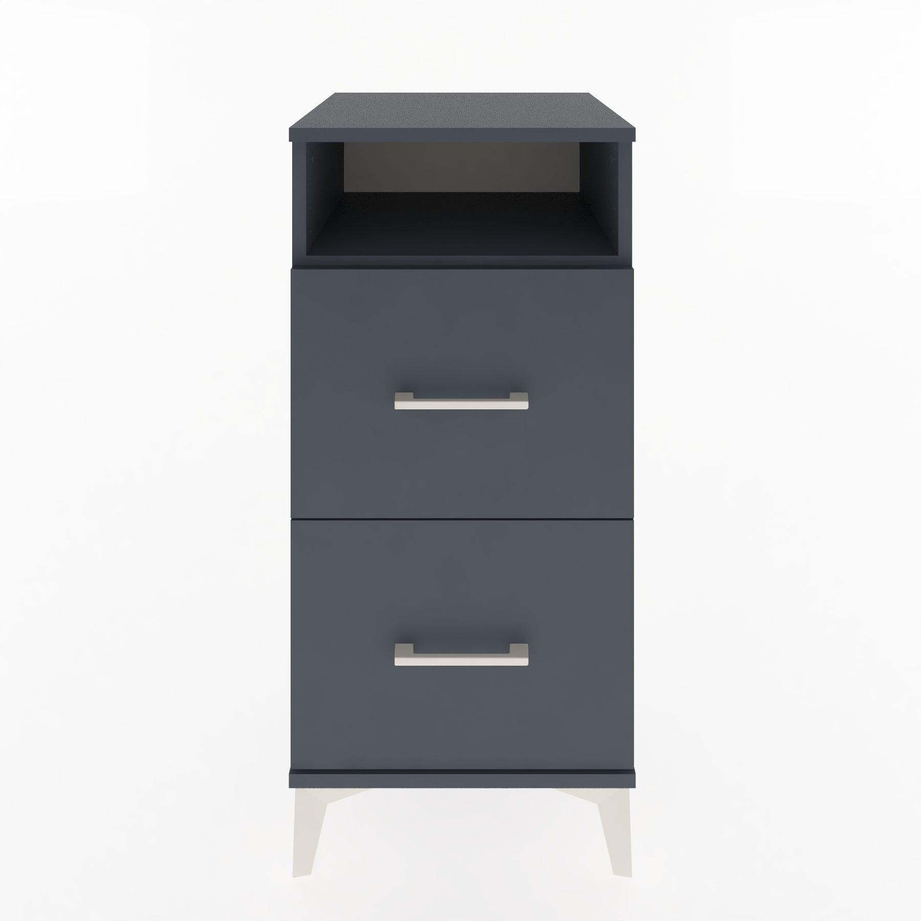 Woodntry Modular Nightstand Anthracite 44x44x84 cm with Drawers and Shelves CR6-2