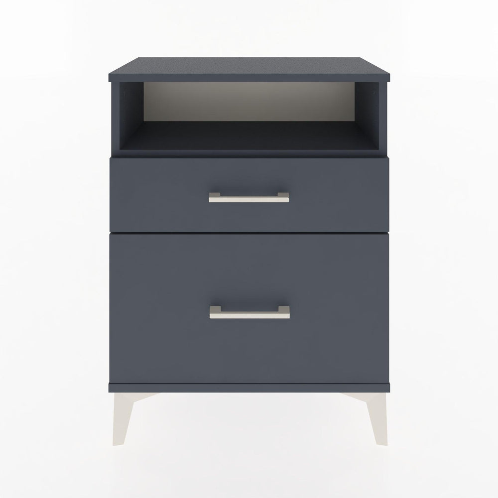 Woodntry Modular Nightstand Anthracite 60x30x68 cm with Drawer and Shelf CR6-2