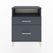 Woodntry Modular Nightstand Anthracite 60x30x68 cm with Drawer and Shelf CR6-2