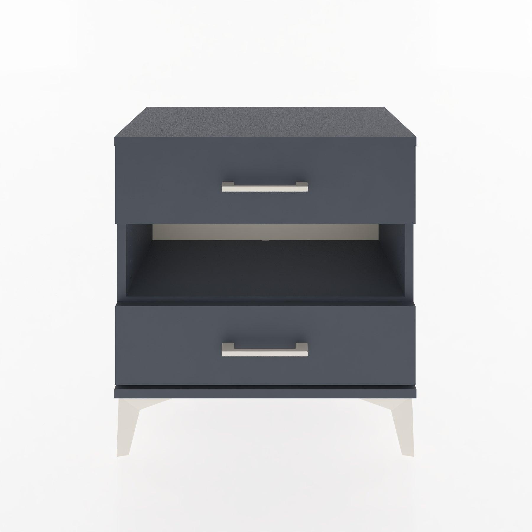 Woodntry Modular Nightstand Anthracite 60x30x52 cm with Drawers and Shelves CR6-2
