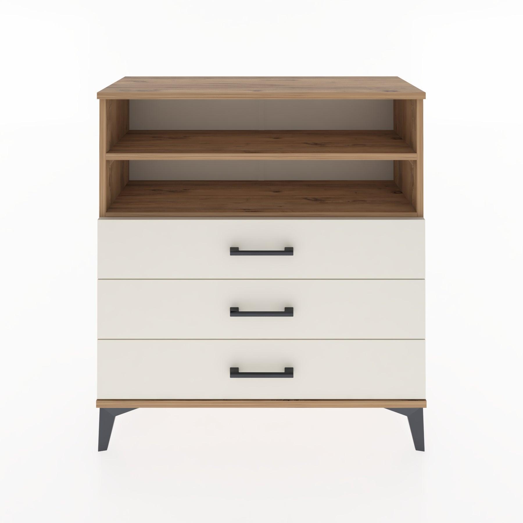 Woodntry Modular Dresser Pine 88x30x84 cm with Drawers and Shelves CR6-3