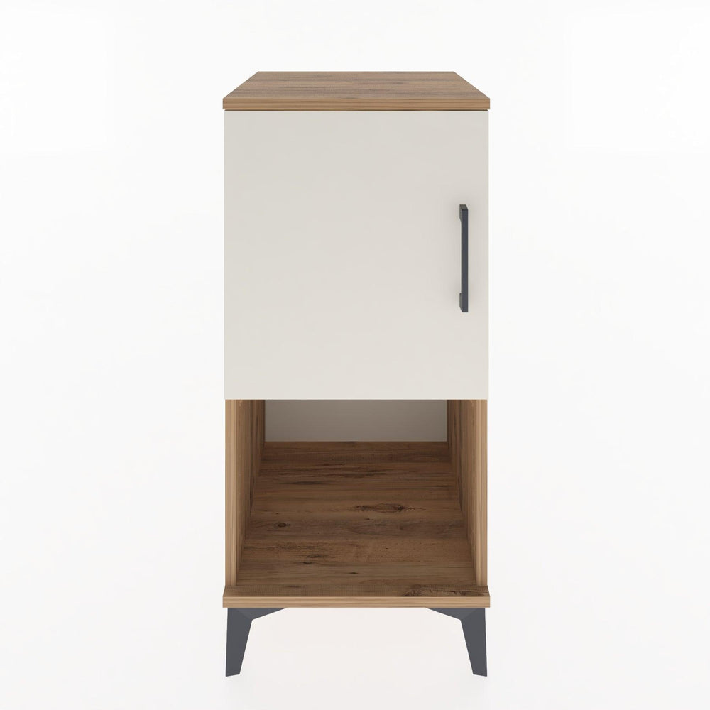 Woodntry Modüler Komodin Çam 44x44x84 cm Kapaklı ve Raflı KR28-3