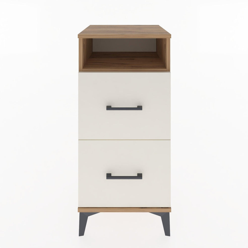 Woodntry Modular Nightstand Pine 44x44x84 cm with Drawers and Shelves CR6-3