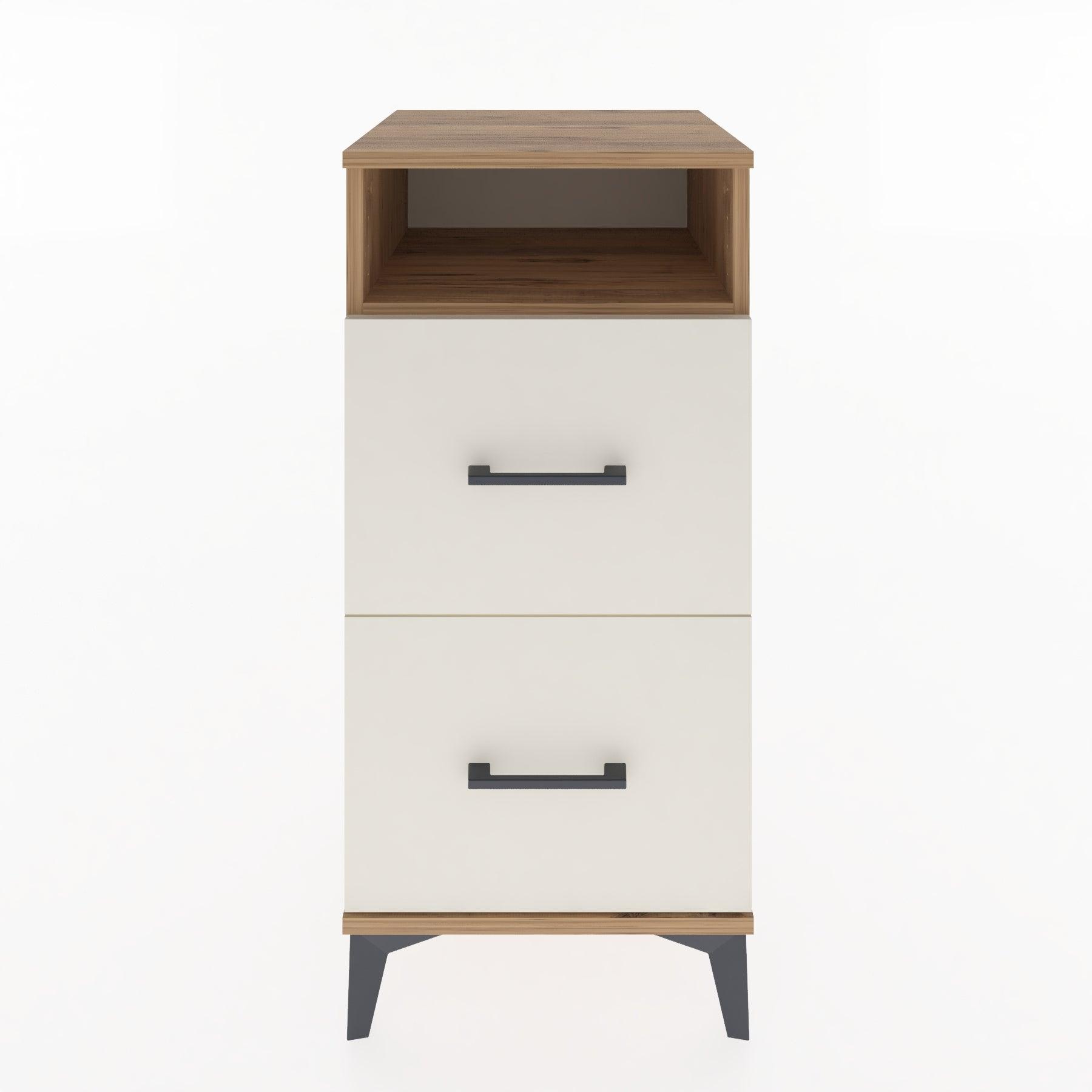 Woodntry Modular Nightstand Pine 44x44x84 cm with Drawers and Shelves CR6-3