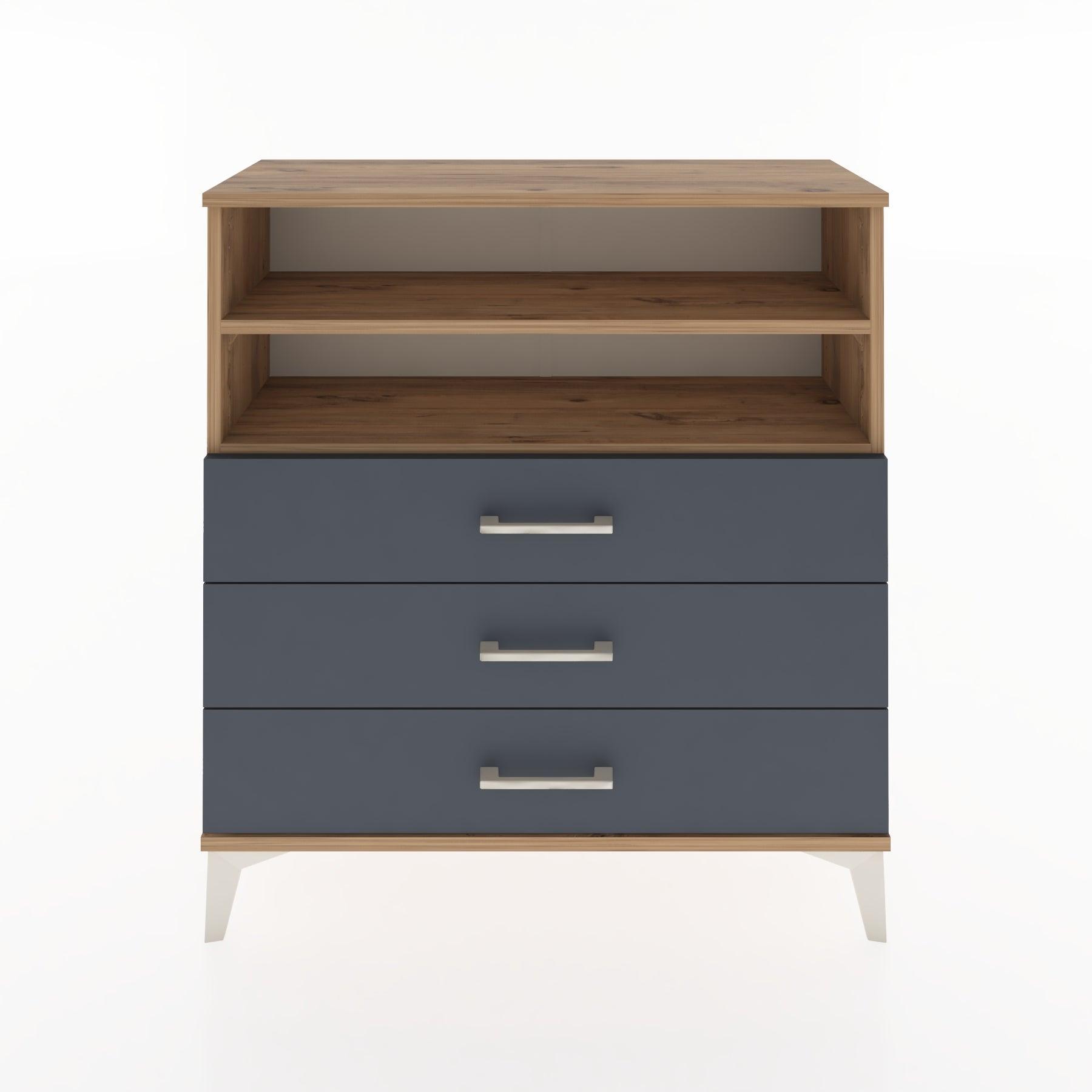 Woodntry Modular Dresser Pine 88x30x84 cm with Drawers and Shelves CR6-3