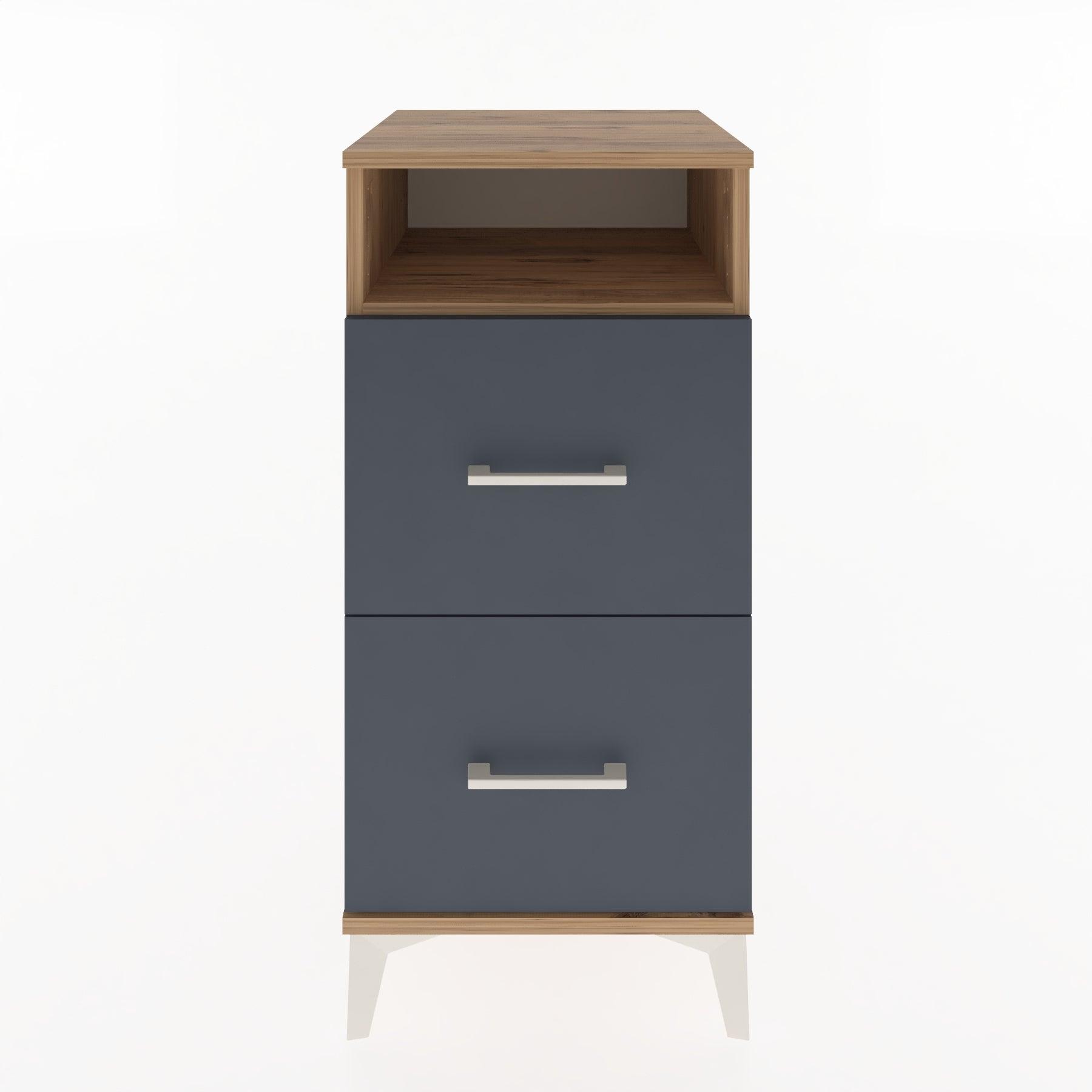 Woodntry Modular Nightstand Pine 44x44x84 cm with Drawers and Shelves CR6-3
