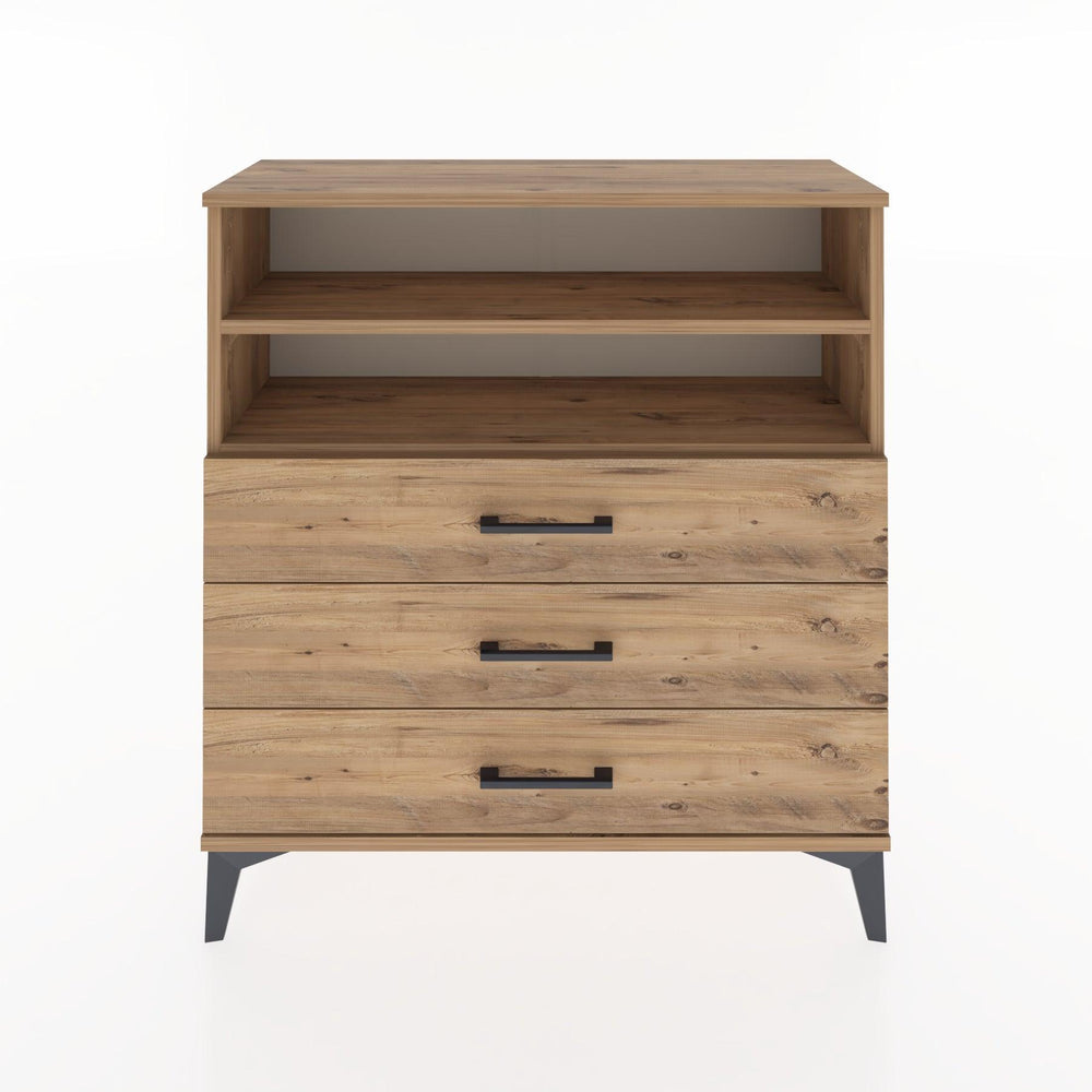 Woodntry Modüler Şifonyer Çam 88x30x84 cm Çekmeceli ve Raflı CR6-3