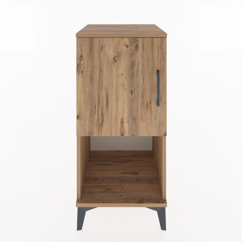 Woodntry Modüler Komodin Çam 44x44x84 cm Kapaklı ve Raflı KR28-3