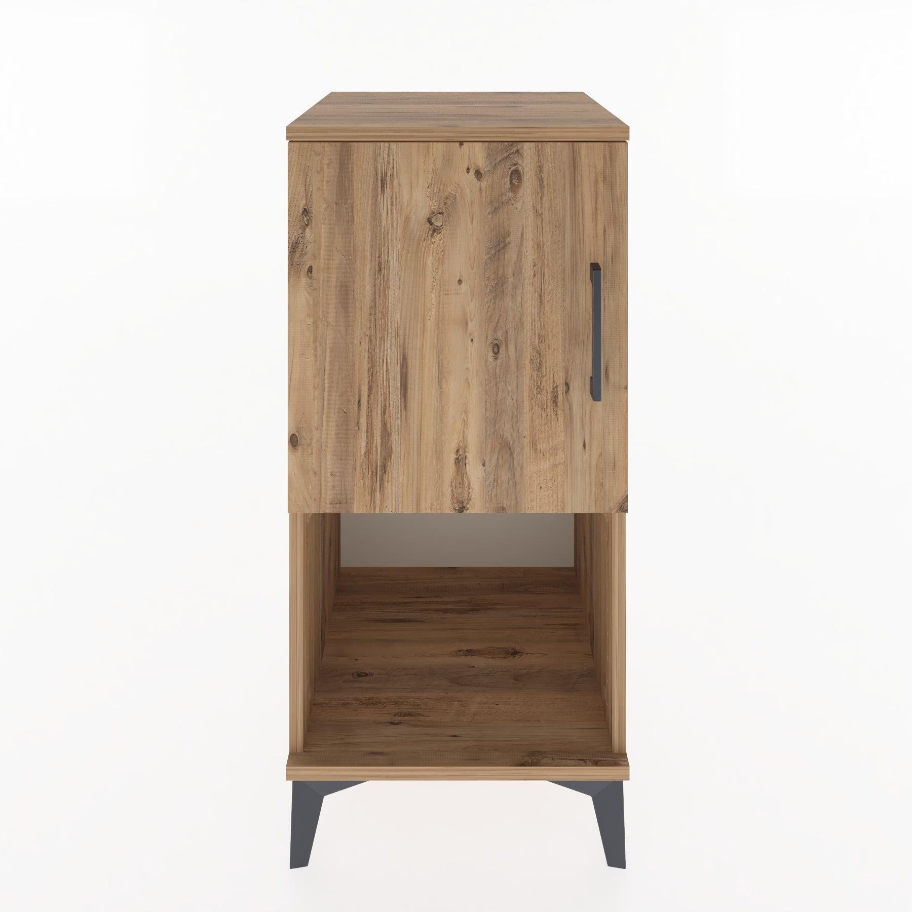 Woodntry Modular Nightstand Pine 44x44x84 cm with Cover and Shelf KR28-3