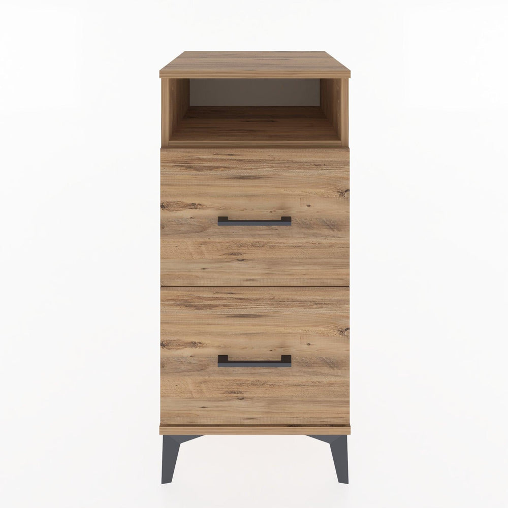 Woodntry Modular Nightstand Pine 44x44x84 cm with Drawers and Shelves CR6-3