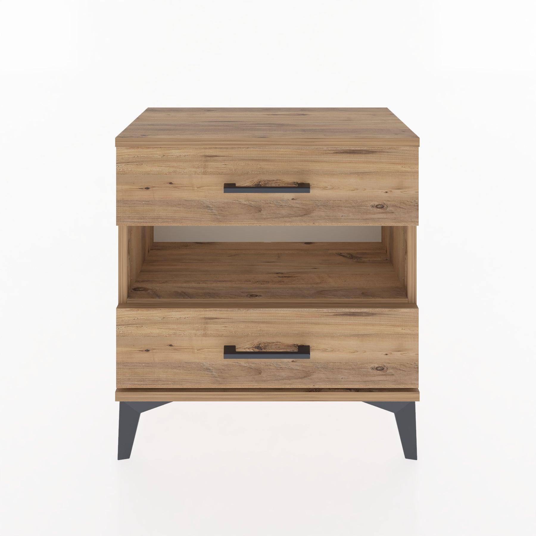 Woodntry Modular Nightstand Pine 60x30x52 cm with Drawers and Shelves CR6-3