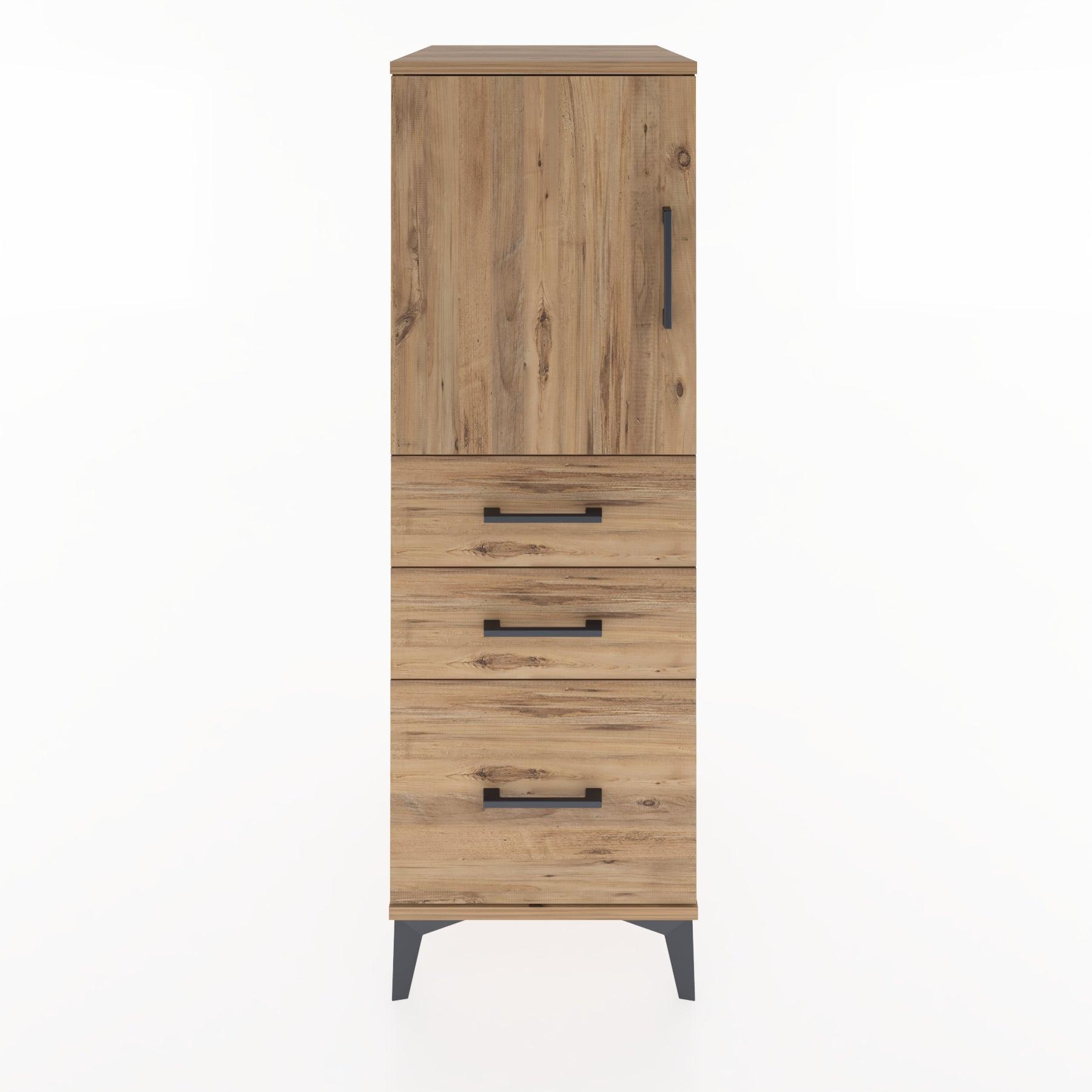 Woodntry Modular Cabinet Pine 44x30x122 cm with Doors and Drawers KC6-3