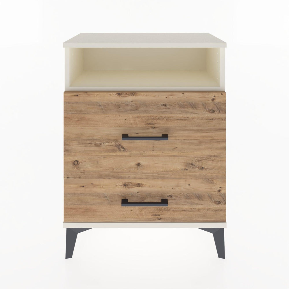 Woodntry Modular Nightstand Moonstone 60x30x68 cm with Drawer and Shelf CR7-1