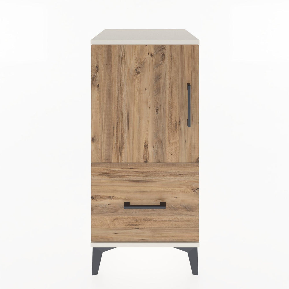 Woodntry Modular Nightstand Moonstone 44x44x84 cm with Cover and Drawer KC29-1