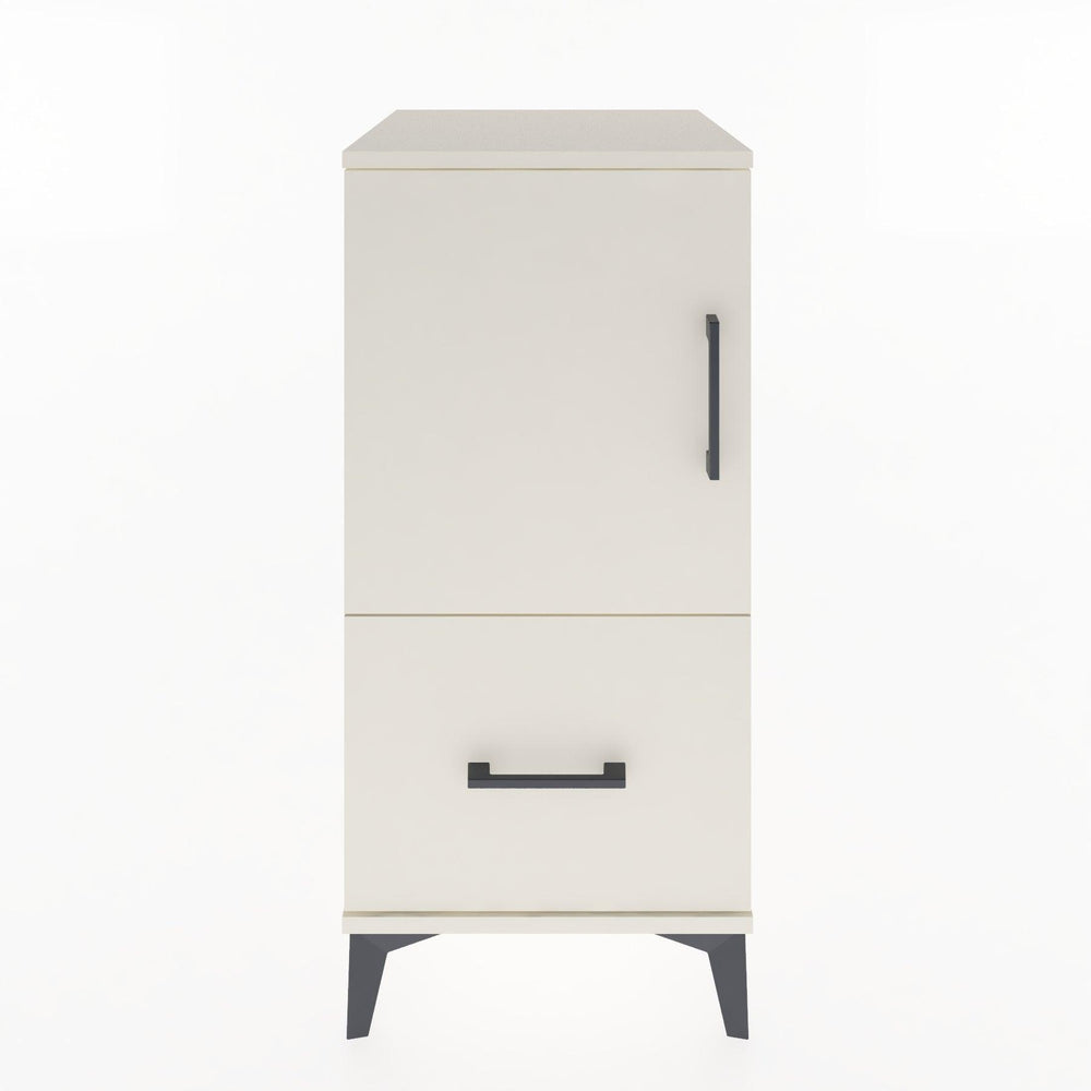 Woodntry Modular Nightstand Moonstone 44x44x84 cm with Cover and Drawer KC29-1