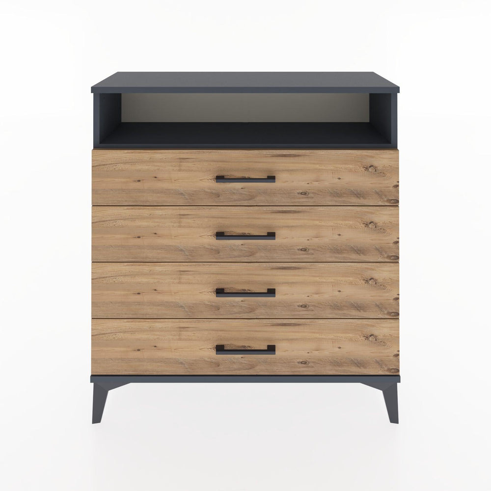 Woodntry Modular Dresser Anthracite 88x30x84 cm with Drawers and Shelves CR7-2