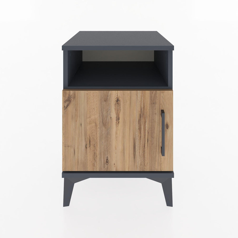 Woodntry Modular Nightstand Anthracite 44x44x52 cm with Cover and Shelf KR7-2