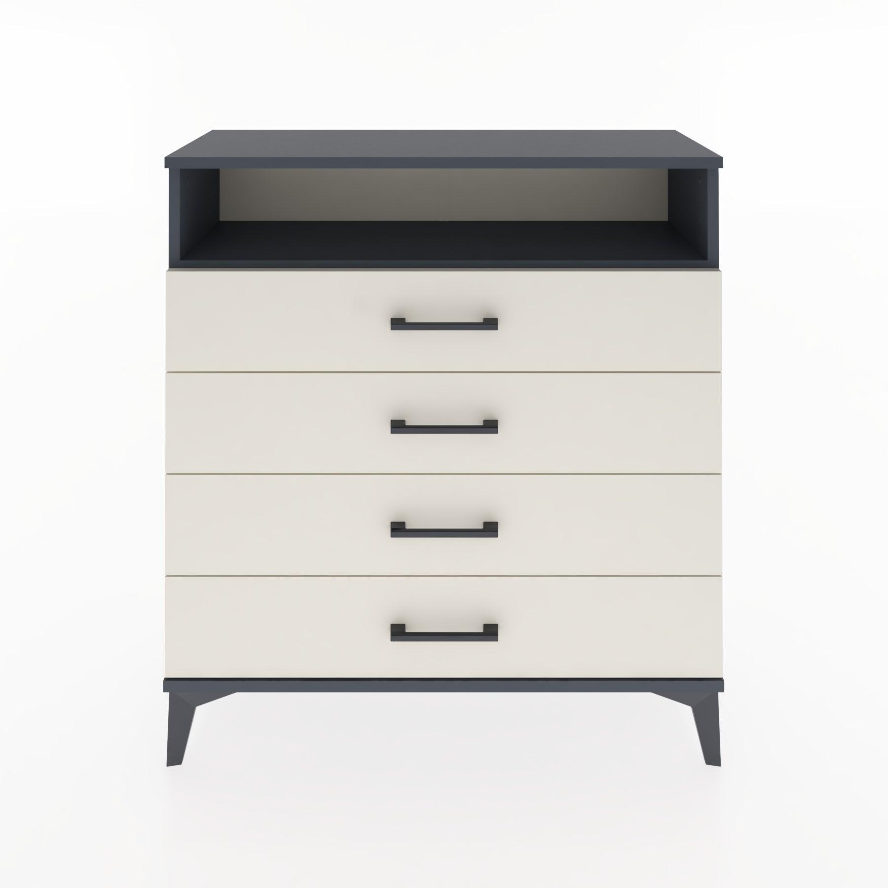 Woodntry Modular Dresser Anthracite 88x30x84 cm with Drawers and Shelves CR7-2