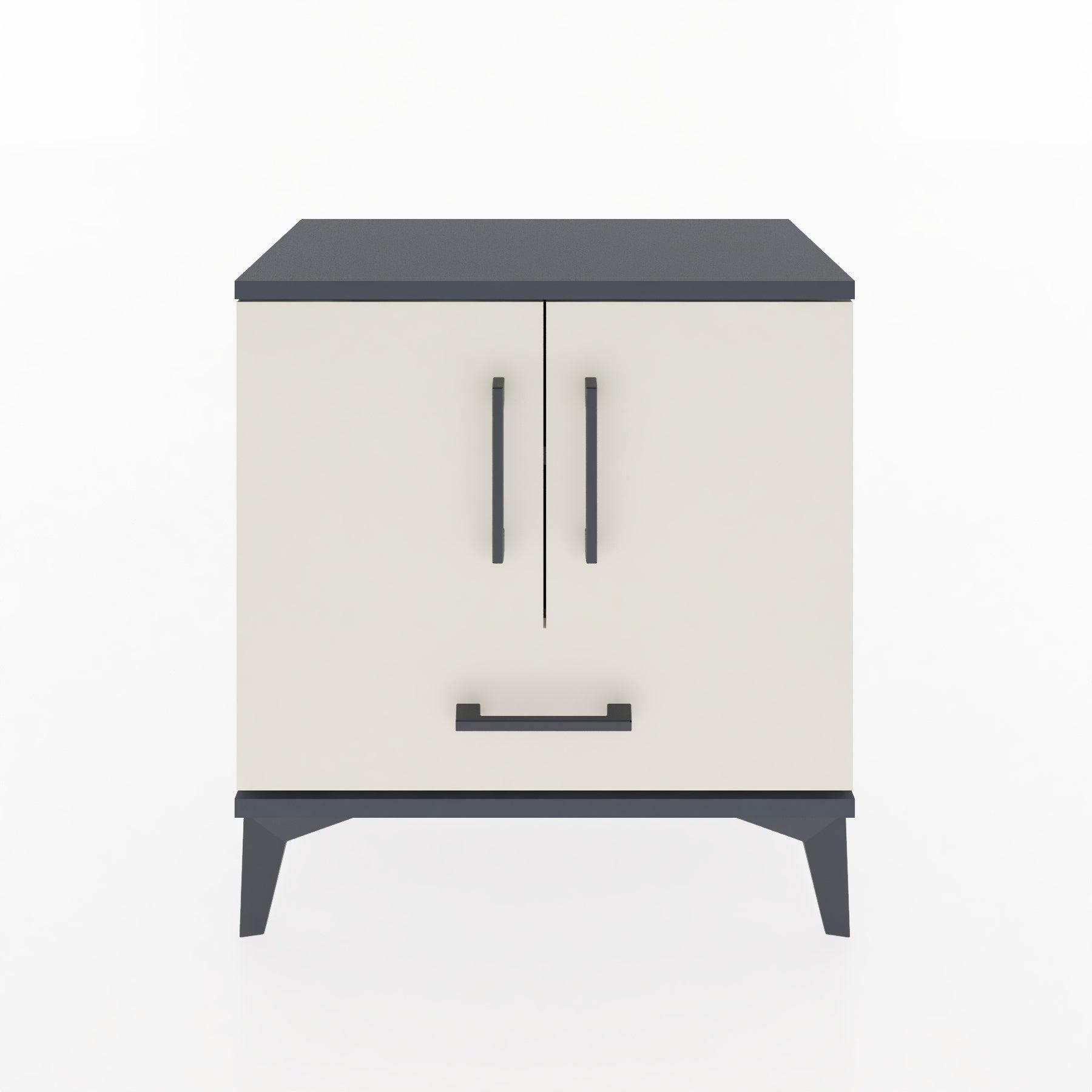 Woodntry Modular Nightstand Anthracite 60x30x52 cm with Cover and Drawer KC7-2