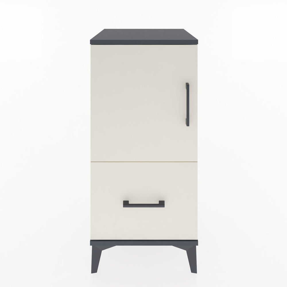 Woodntry Modular Nightstand Anthracite 44x44x84 cm with Cover and Drawer KC29-2