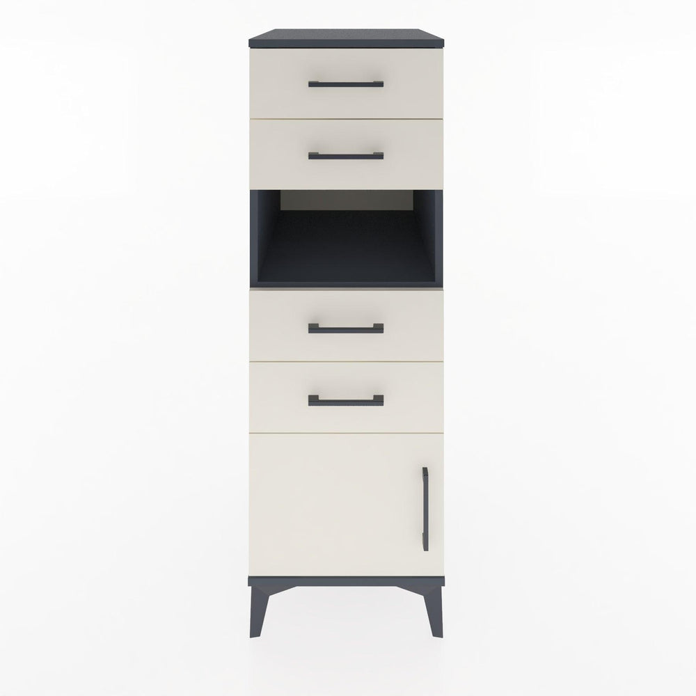 Woodntry Modüler Dolap Antrasit 44x30x122 cm Fonksiyonel F7-2