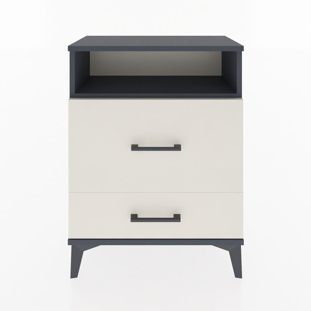Woodntry Modular Nightstand Anthracite 60x30x68 cm with Drawer and Shelf CR7-2