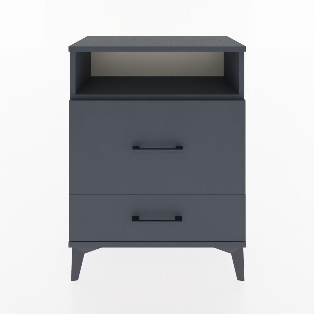 Woodntry Modular Nightstand Anthracite 60x30x68 cm with Drawer and Shelf CR7-2