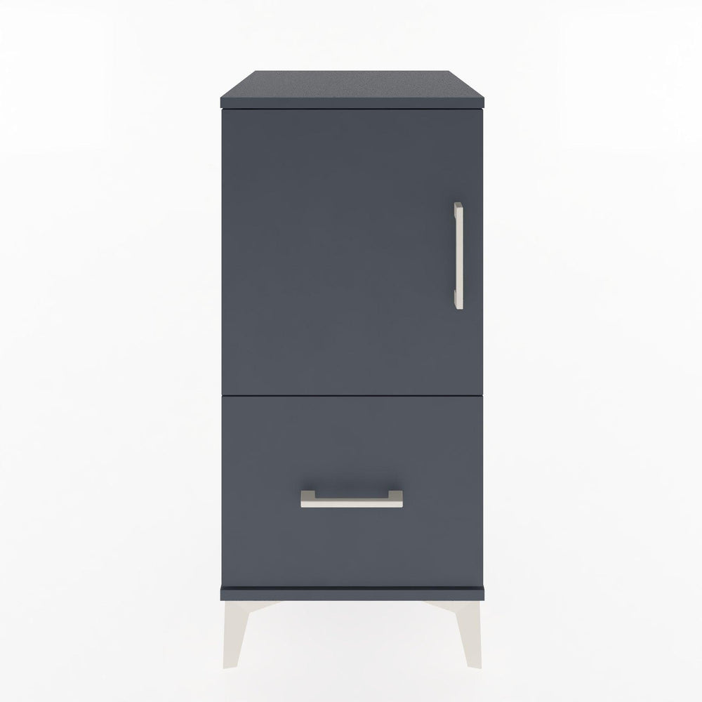 Woodntry Modular Nightstand Anthracite 44x44x84 cm with Cover and Drawer KC29-2