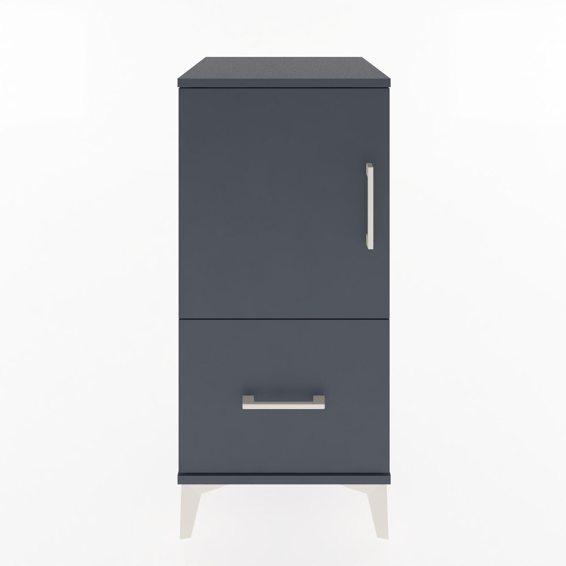 Woodntry Modular Nightstand Anthracite 44x44x84 cm with Cover and Drawer KC29-2