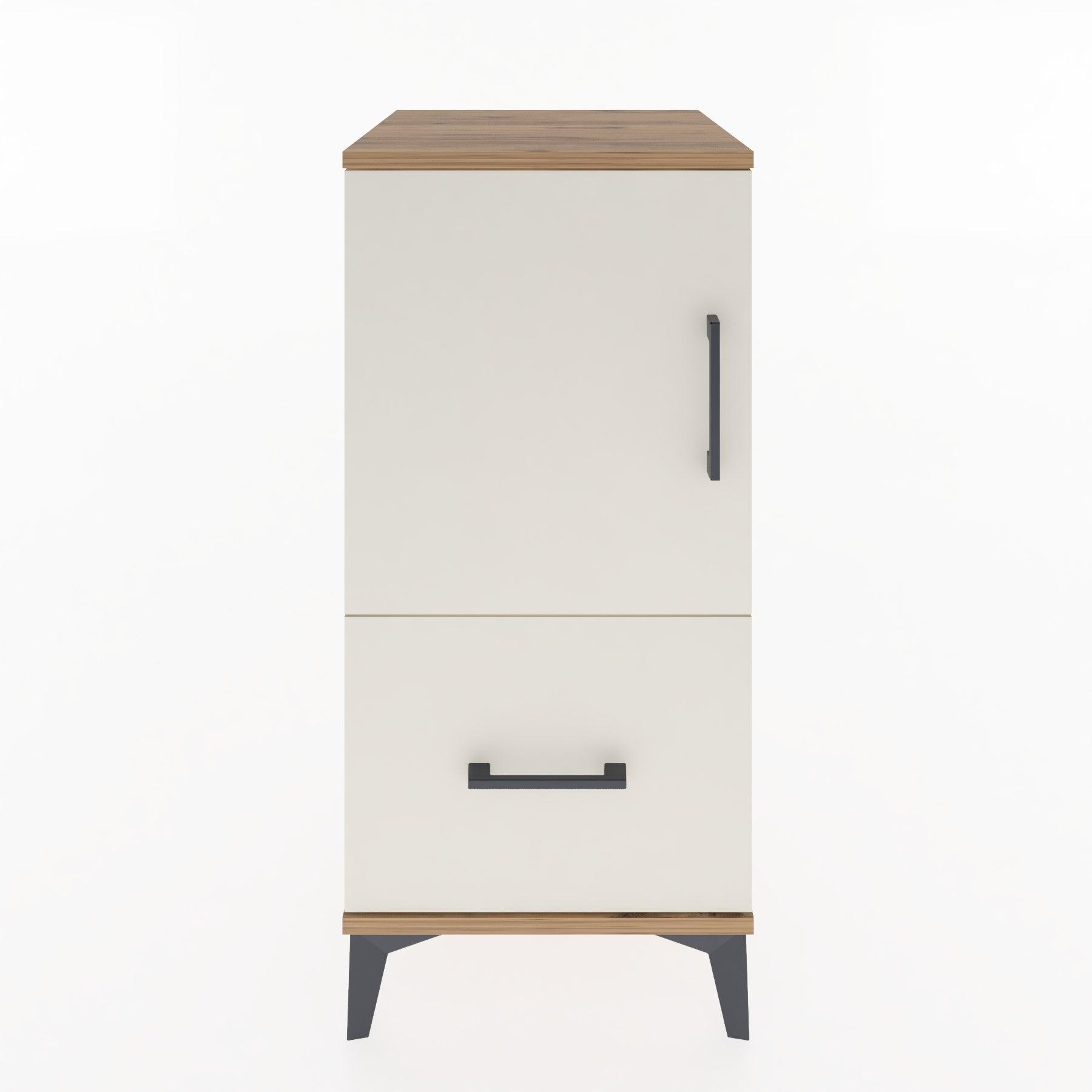 Woodntry Modular Nightstand Pine 44x44x84 cm with Cover and Drawer KC29-3