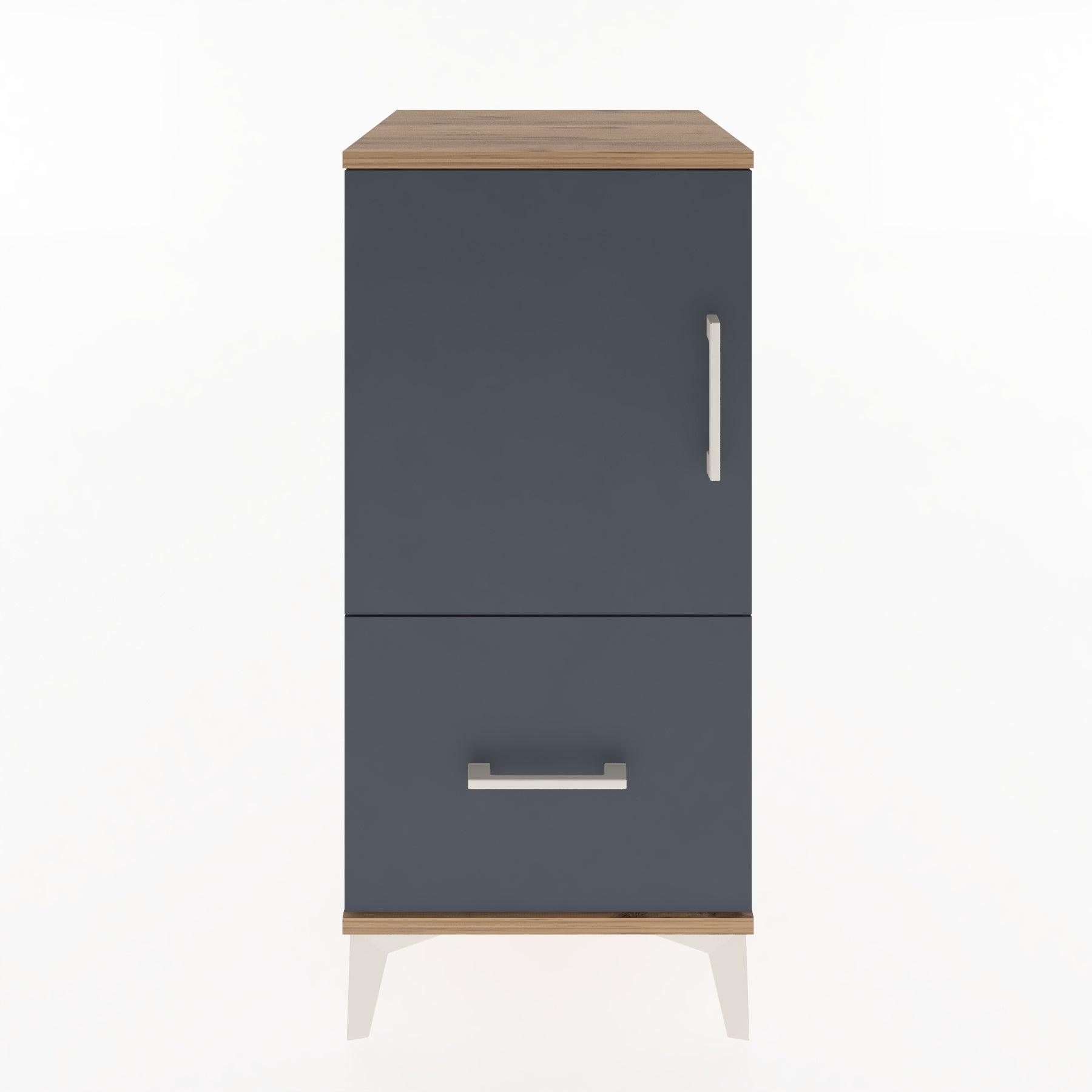 Woodntry Modular Nightstand Pine 44x44x84 cm with Cover and Drawer KC29-3