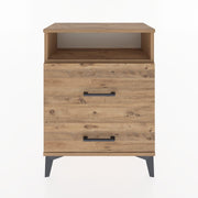 Woodntry Modular Nightstand Pine 60x30x68 cm with Drawers and Shelves CR7-3