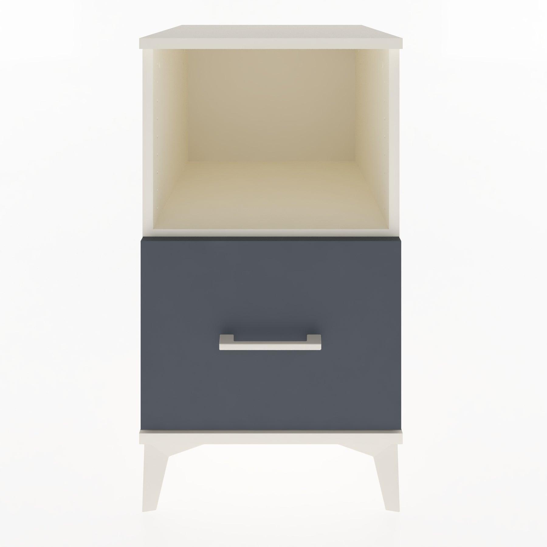 Woodntry Modular Nightstand Moonstone 44x44x68 cm with Drawer and Shelf CR8-1