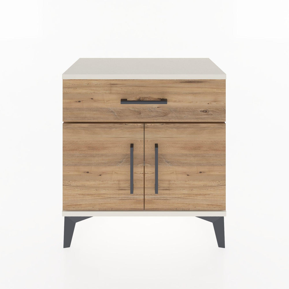 Woodntry Modular Nightstand Moonstone 60x30x52 cm with Cover and Drawer KC8-1