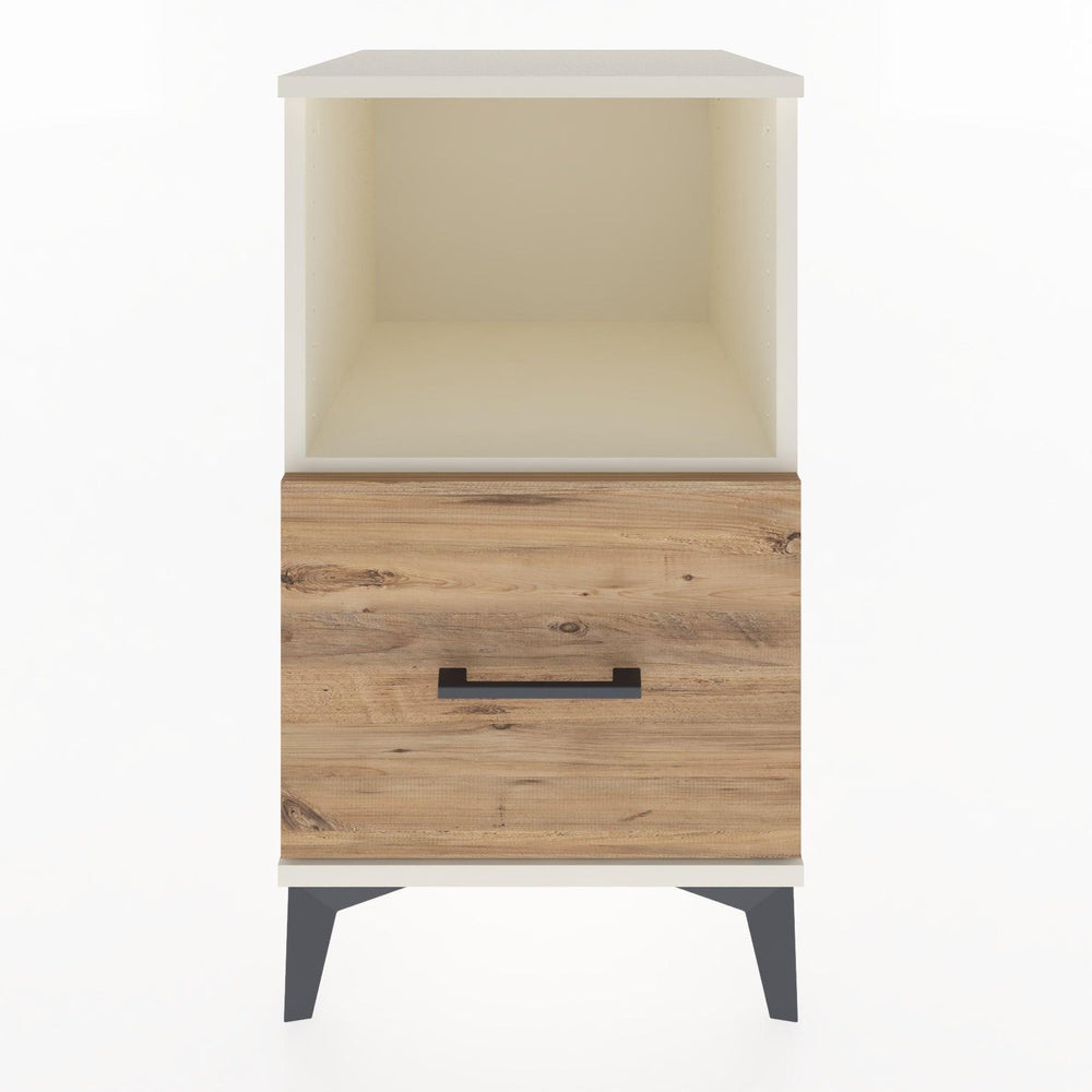 Woodntry Modüler Komodin Aytaşı 44x44x68 cm Çekmeceli ve Raflı CR8-1