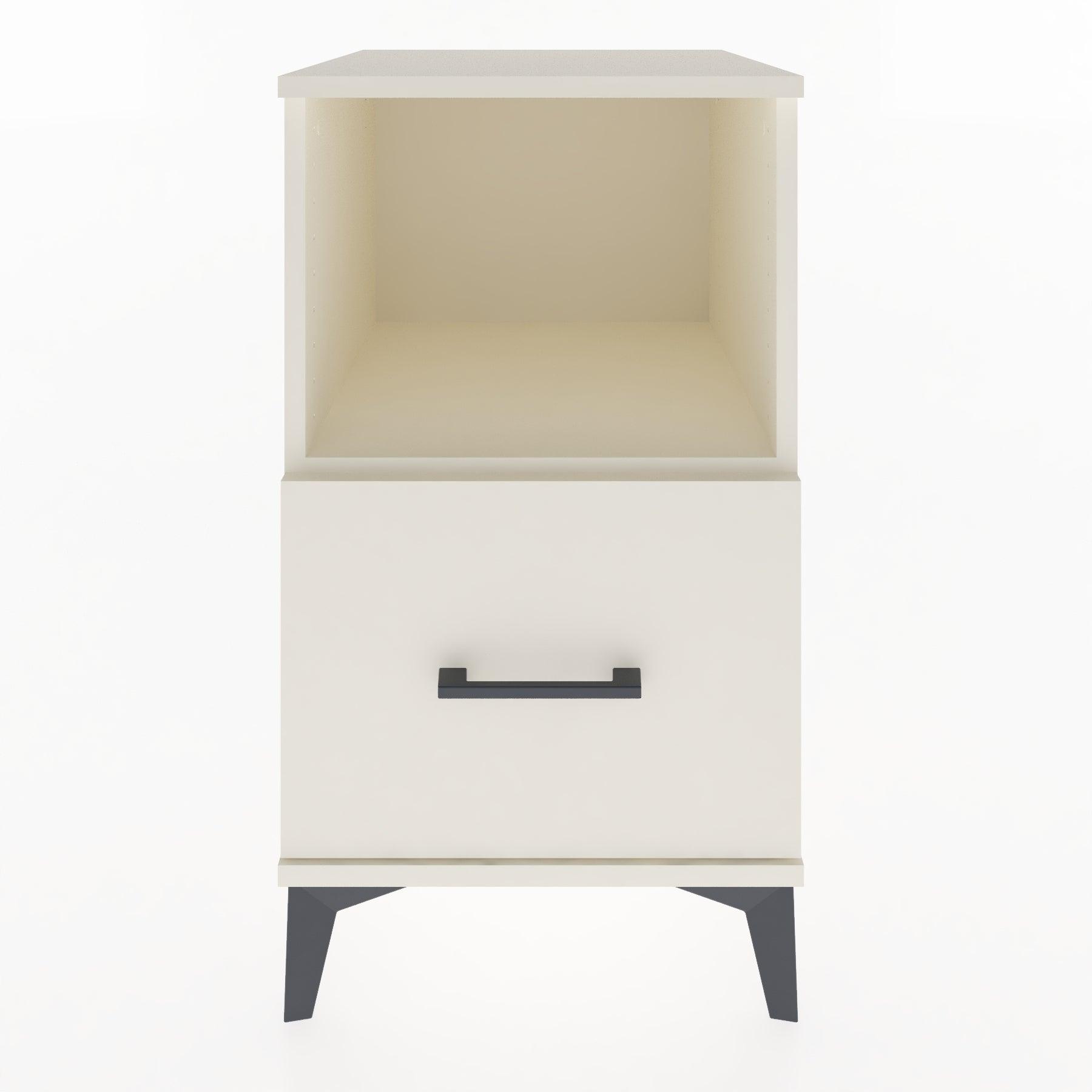 Woodntry Modular Nightstand Moonstone 44x44x68 cm with Drawer and Shelf CR8-1