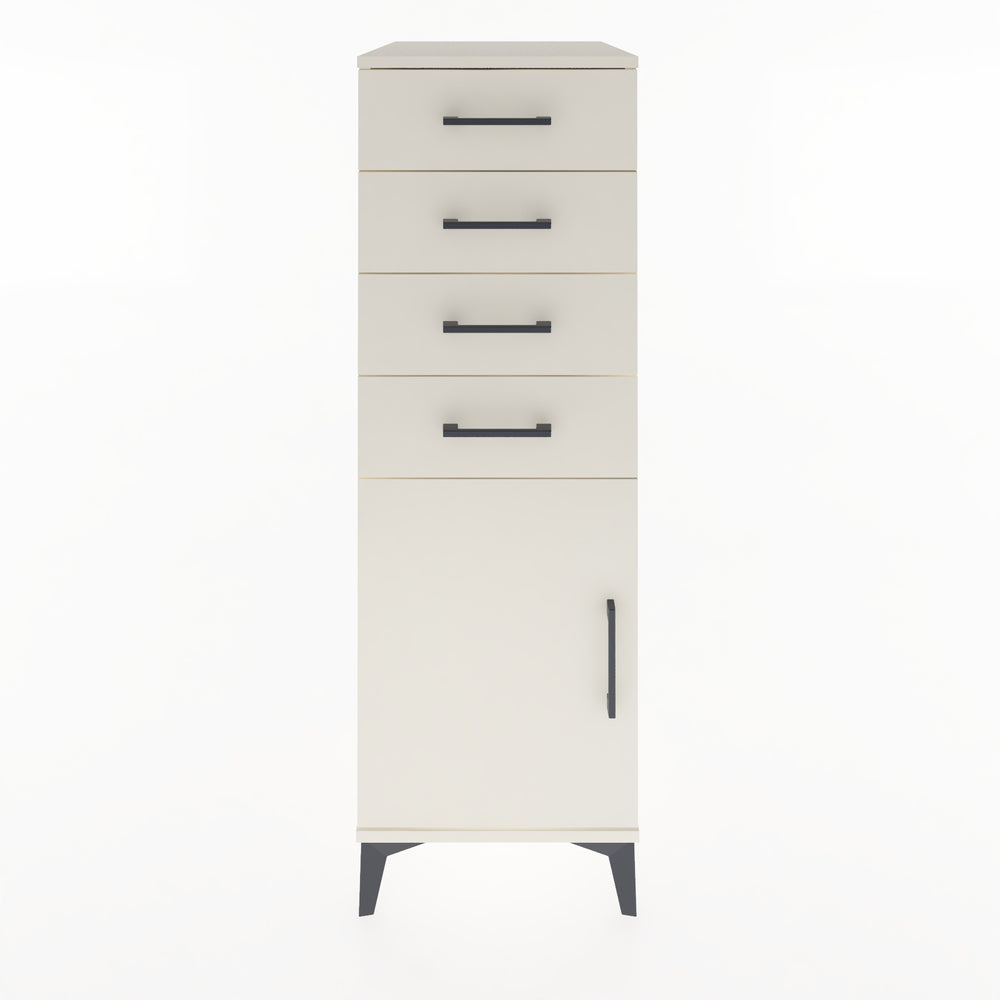 Woodntry Modüler Dolap Antrasit 44x59x122 cm Kapaklı ve Çekmeceli KC58-2