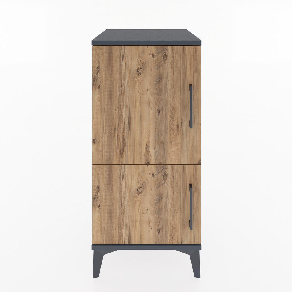 Woodntry Modüler Komodin Antrasit 44x44x84 cm Kapaklı K30-2