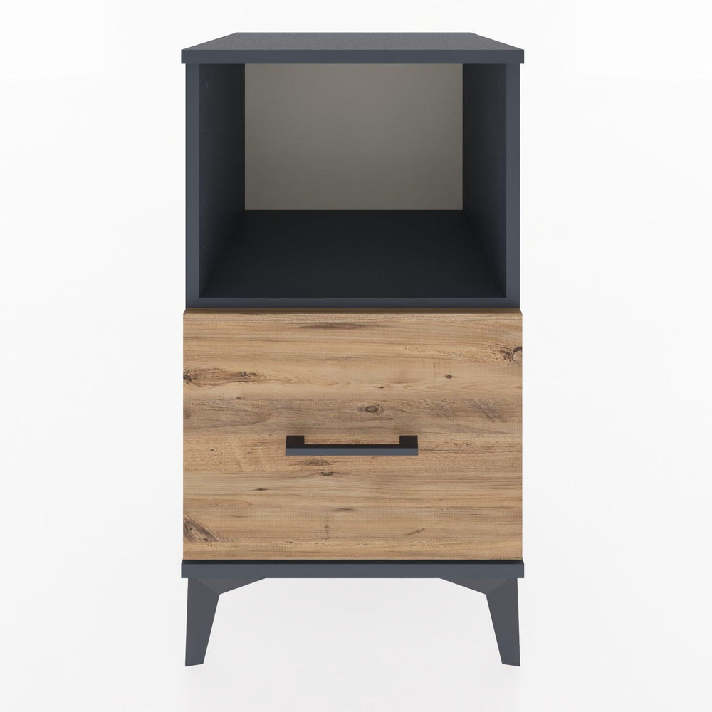 Woodntry Modular Nightstand Anthracite 44x44x68 cm with Drawers and Shelves CR8-2