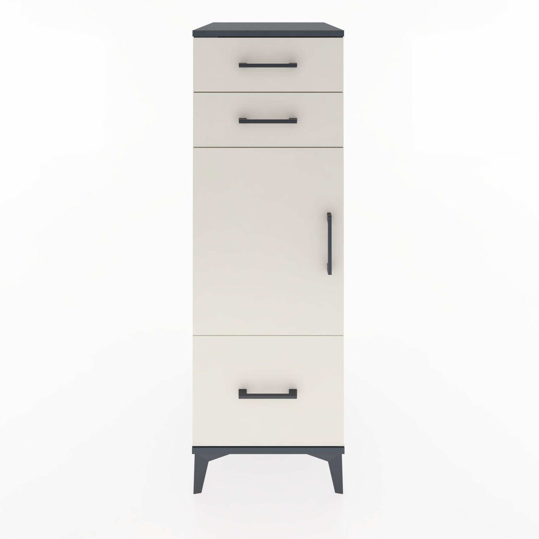 Woodntry Modular Cabinet Anthracite 44x30x122 cm with Doors and Drawers KC8-2