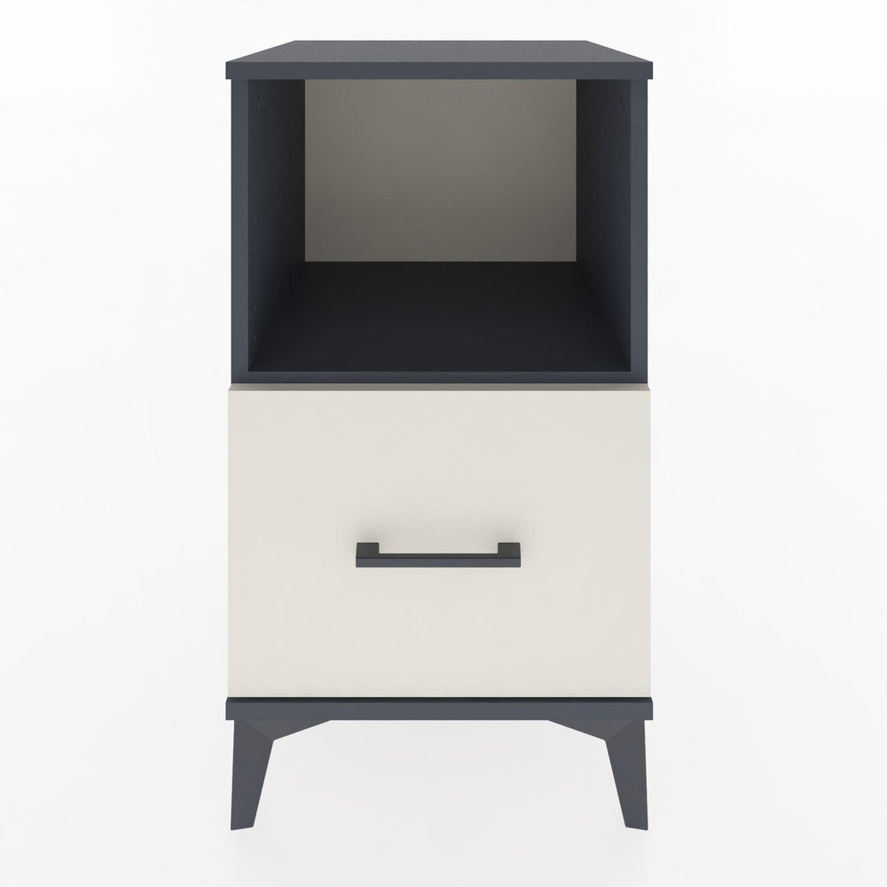 Woodntry Modular Nightstand Anthracite 44x44x68 cm with Drawers and Shelves CR8-2