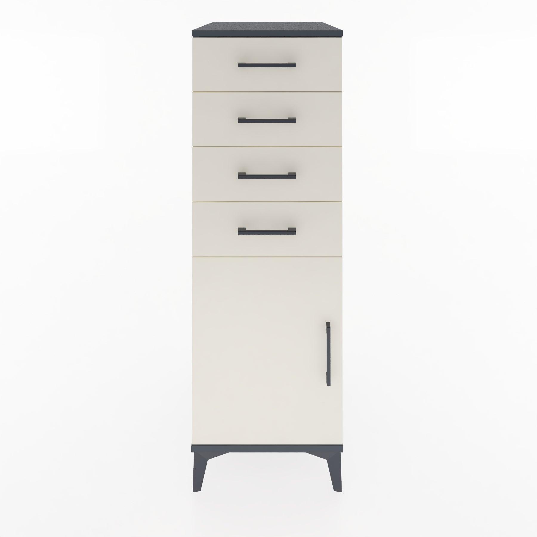 Woodntry Modular Cabinet Anthracite 44x30x122 cm with Doors and Drawers KC58-2