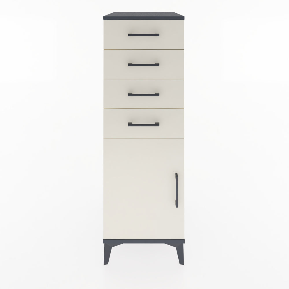 Woodntry Modüler Dolap Antrasit 44x59x122 cm Kapaklı ve Çekmeceli KC58-2