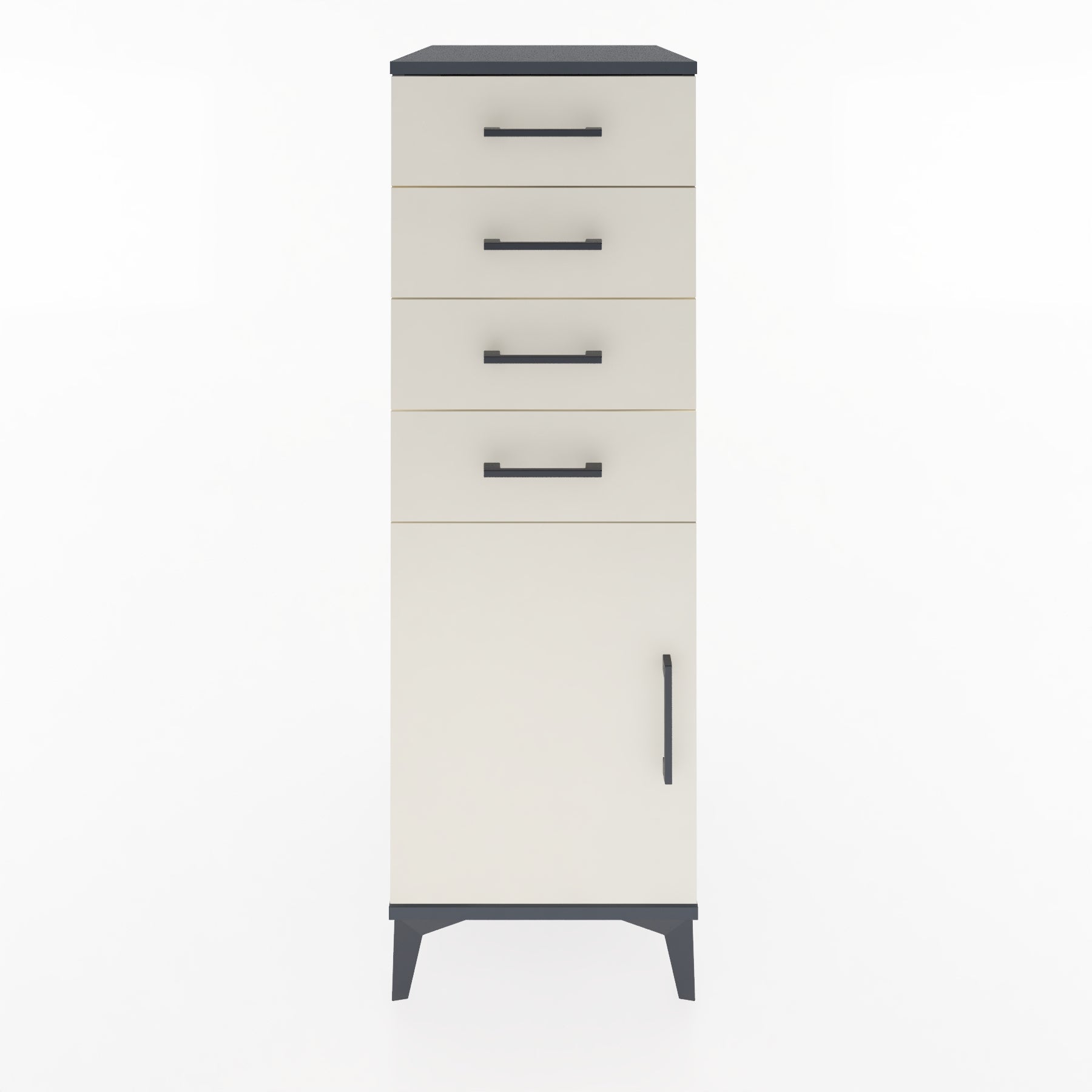 Woodntry Modular Cabinet Anthracite 44x59x122 cm with Doors and Drawers KC58-2