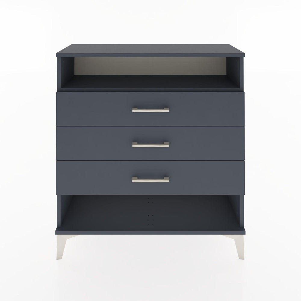 Woodntry Modüler Şifonyer Antrasit 88x30x84 cm Çekmeceli ve Raflı CR8-2