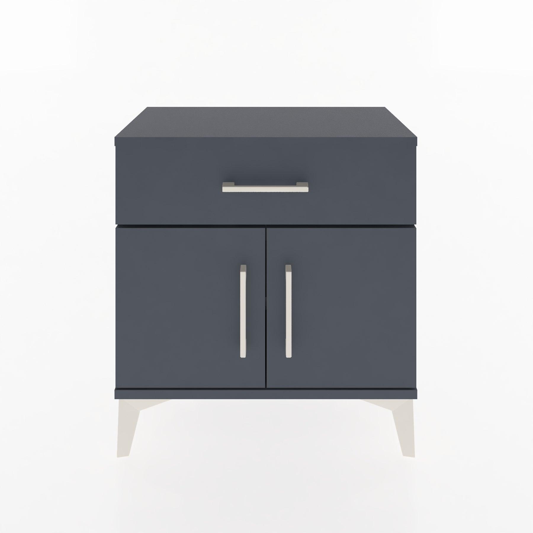Woodntry Modular Nightstand Anthracite 60x30x52 cm with Cover and Drawer KC8-2