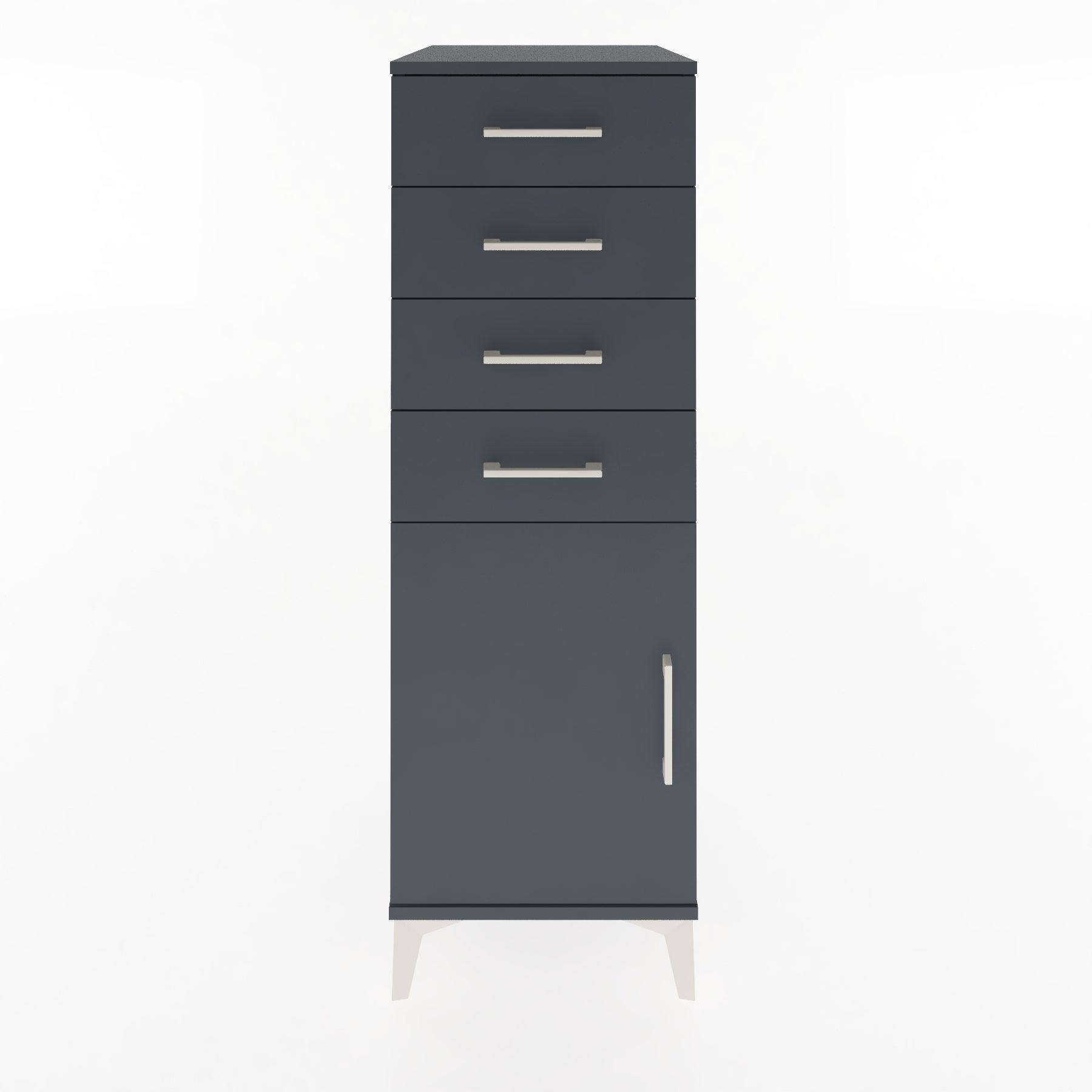 Woodntry Modular Cabinet Anthracite 44x30x122 cm with Doors and Drawers KC58-2