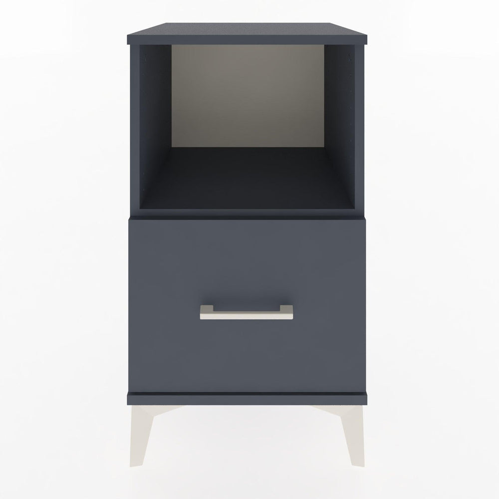 Woodntry Modular Nightstand Anthracite 44x44x68 cm with Drawers and Shelves CR8-2