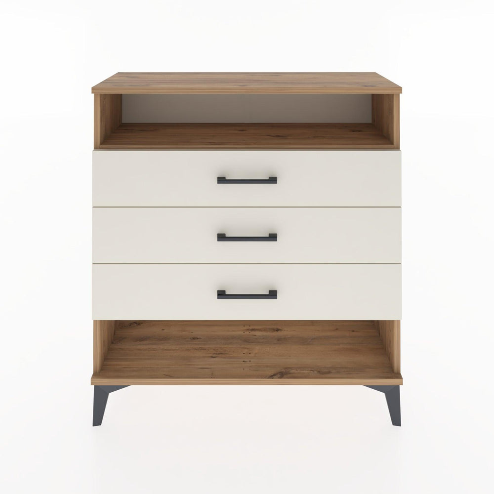 Woodntry Modüler Şifonyer Çam 88x30x84 cm Çekmeceli ve Raflı CR8-3