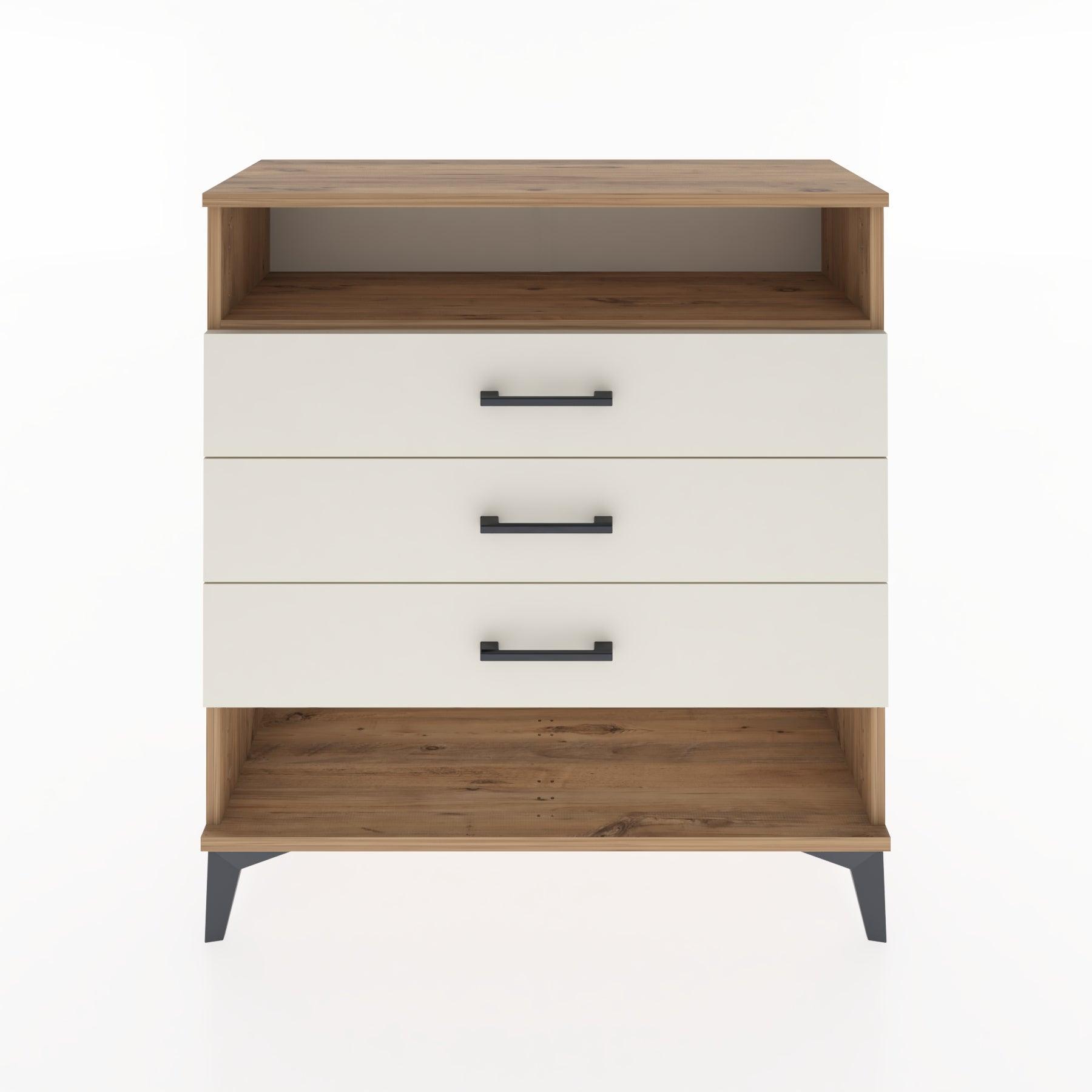 Woodntry Modular Dresser Pine 88x30x84 cm with Drawers and Shelves CR8-3